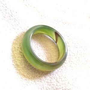 Variegated Green Bands ~ Agate Stone Band Size 7 ~ Friendship + Promise Rings